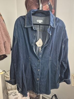 Ava + Viv Dark Wash Denim Shirt
